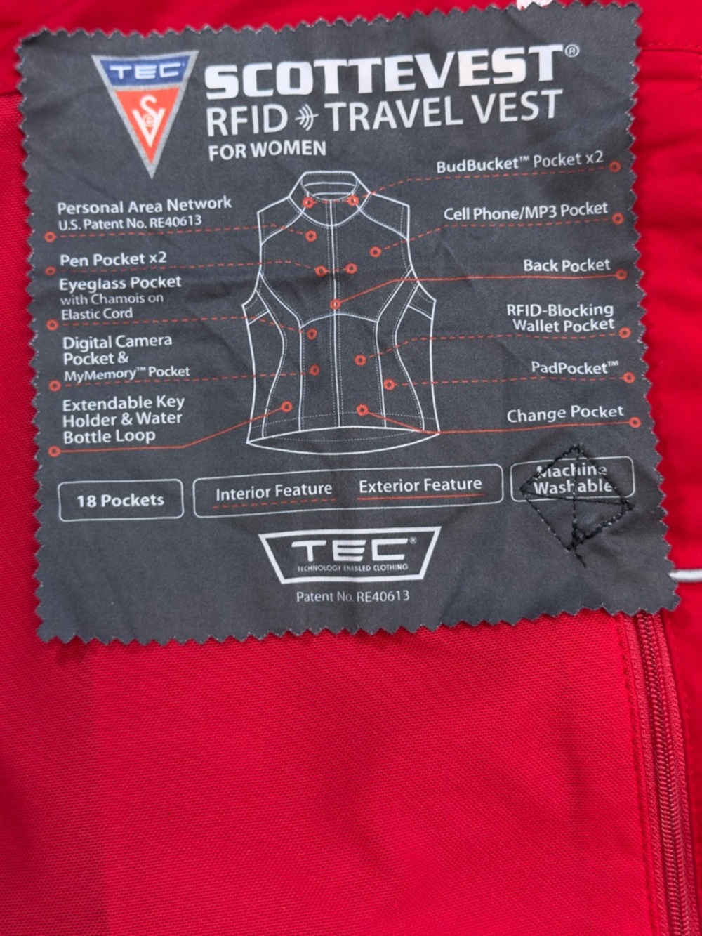 SCOTTEVEST RFID TRAVEL VEST 18 POCKETS WOMENS Size XL - Picture 13 of 14